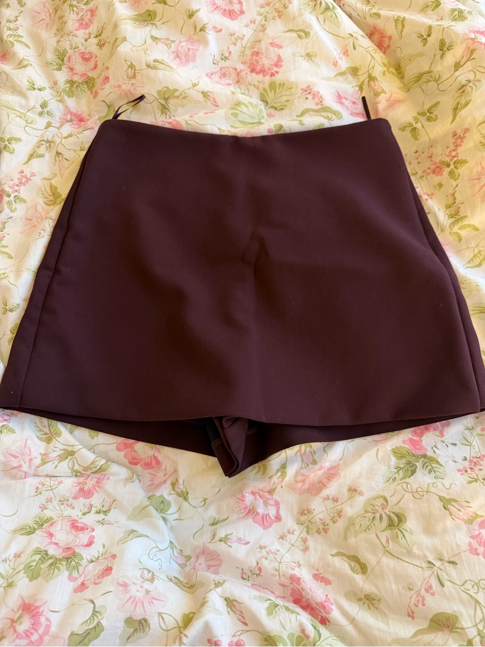 NWT Zara High-Waist Wine/Burgundy Skort